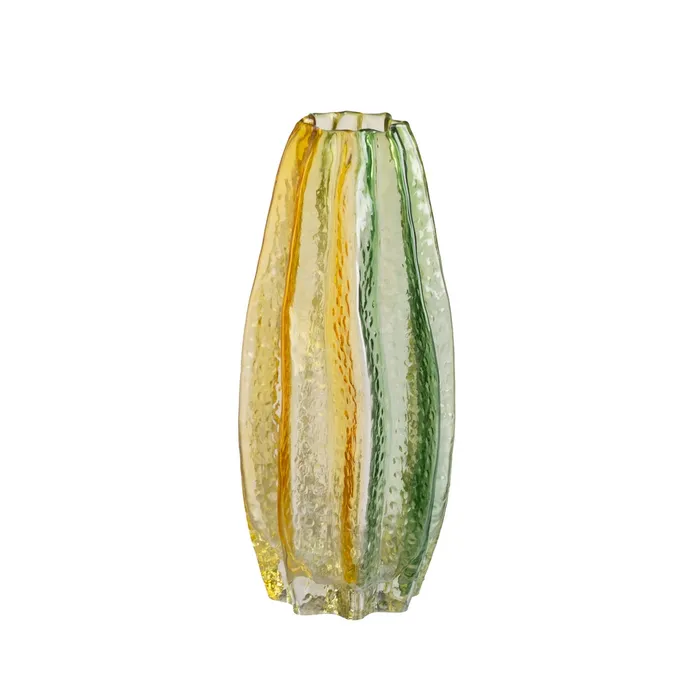 Vase en verre pulpas vert-jaune
