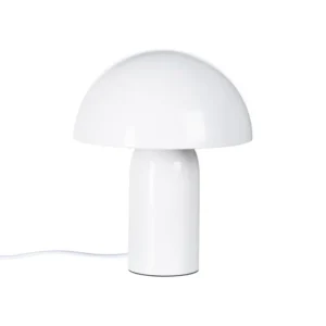 Luminaire de Table Vintage en Métal Blanc – 24,5 cm