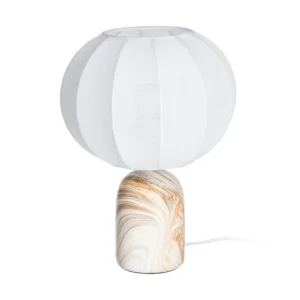 Luminaire de Table en Céramique Effet Marbre – 33,5 cm