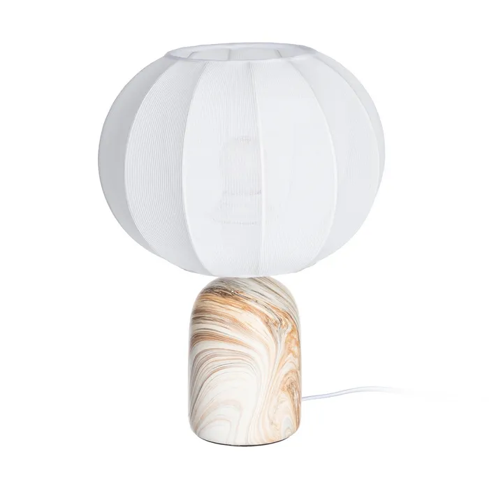Luminaire de Table en Céramique Effet Marbre – 33,5 cm