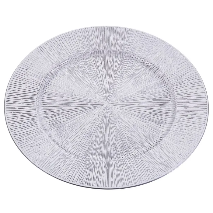 722409 Sous-assiette décorative argenté - Ø 33 cm