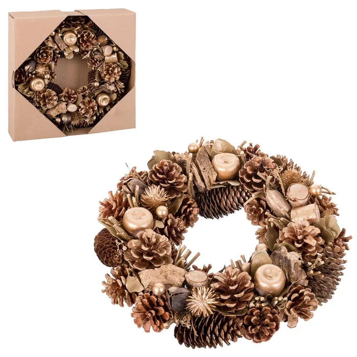 Couronne de Noël Dorée – 30 cm