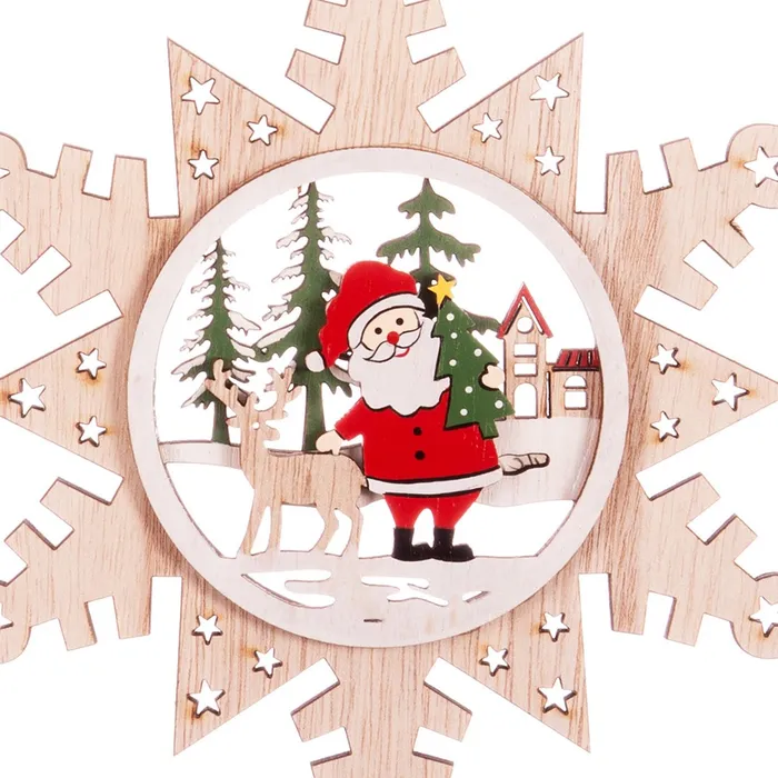 743057-01 Décoration de Noël en bois "Flocon de Neige"