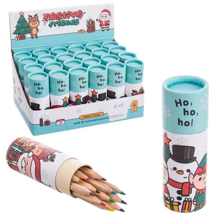 743864 12 crayons de couleur de noël