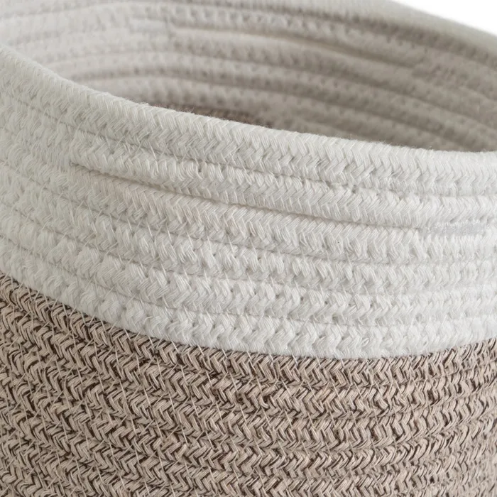 Set de 3 paniers de rangement en corde gris chiné – Image 2