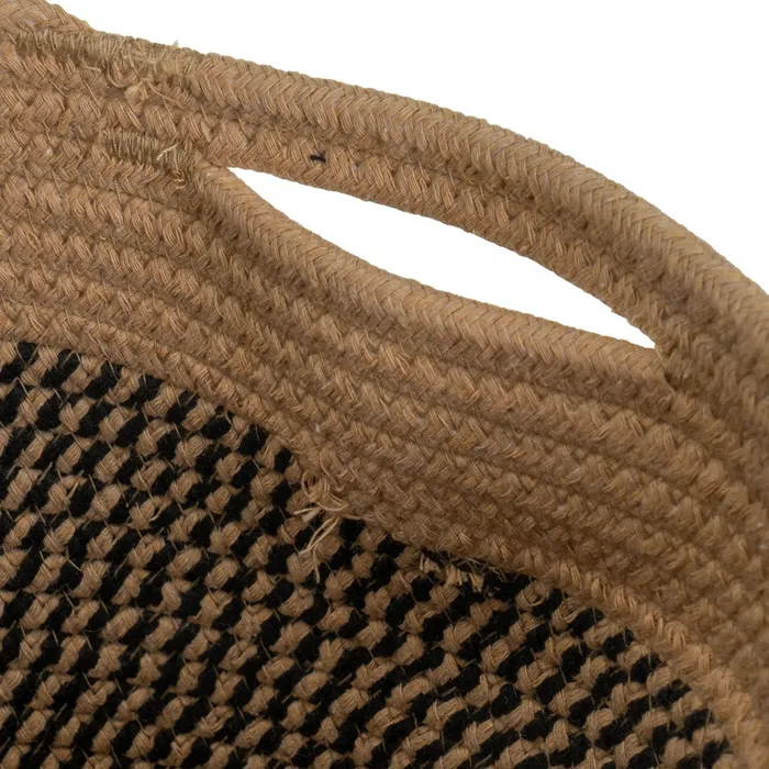 Set de 3 paniers de rangement en corde noir – Image 3