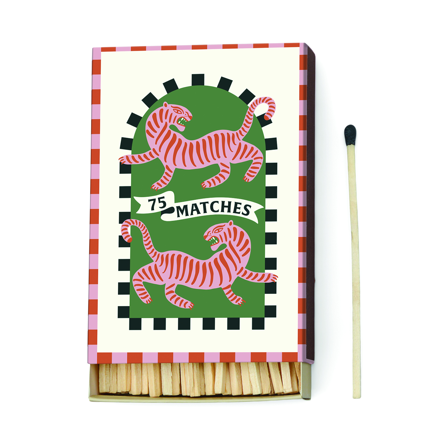 Boîte de 75 Grandes Allumettes "Tigre" Noir