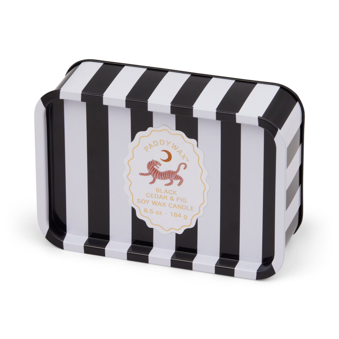 2025 PADDYWAX Bougie Boîte Métal 184g "Tigre" - Cèdre Noir & Figue