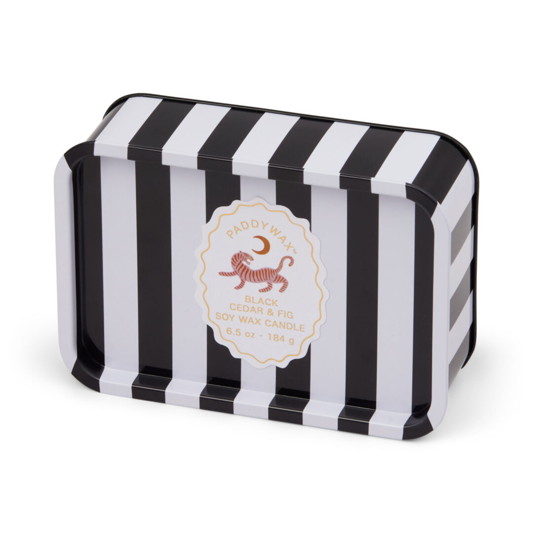 2025 PADDYWAX Bougie Boîte Métal 184g "Tigre" - Cèdre Noir & Figue