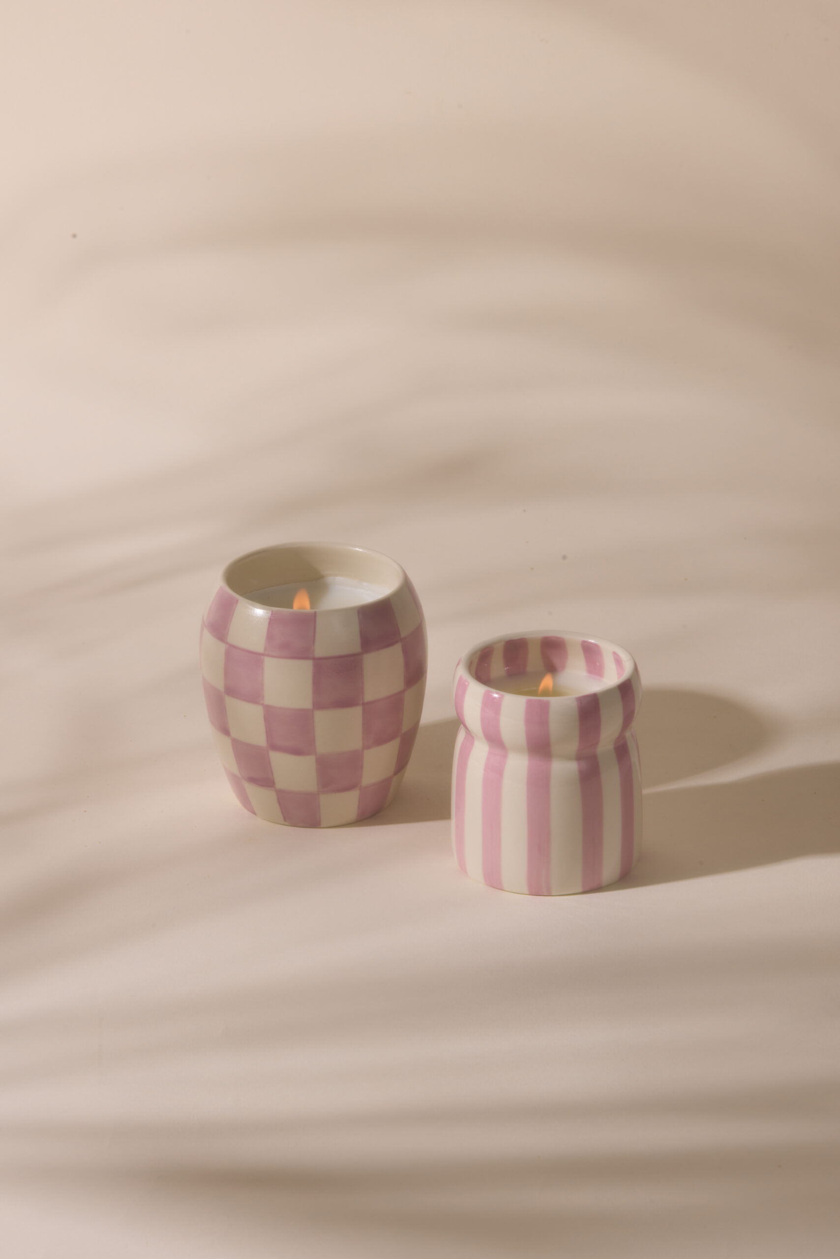 Bougie Céramique 184g "Rayures Lavande" – Image 2