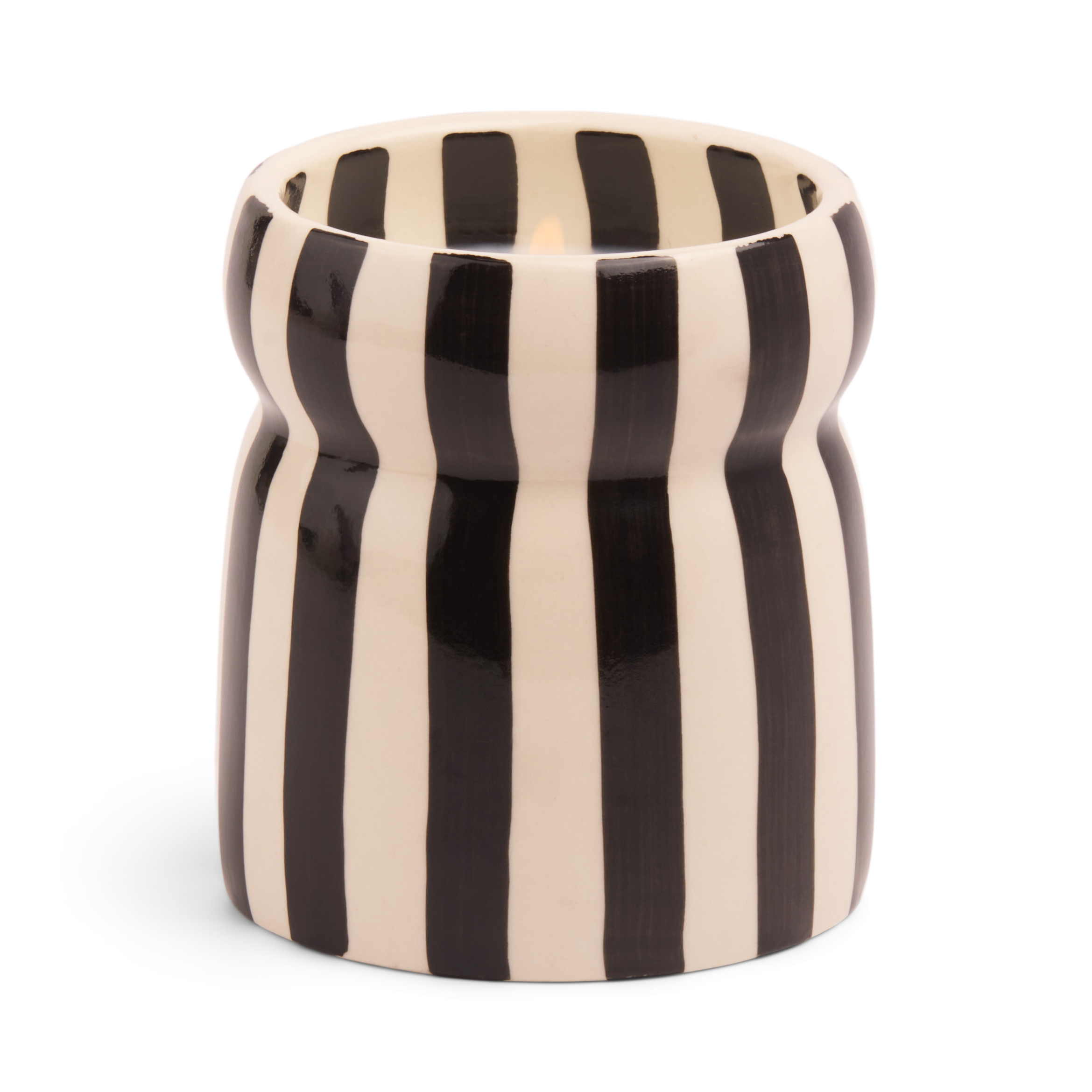 Bougie Céramique 184g "Rayures Noires" - Lava Stone – Image 2