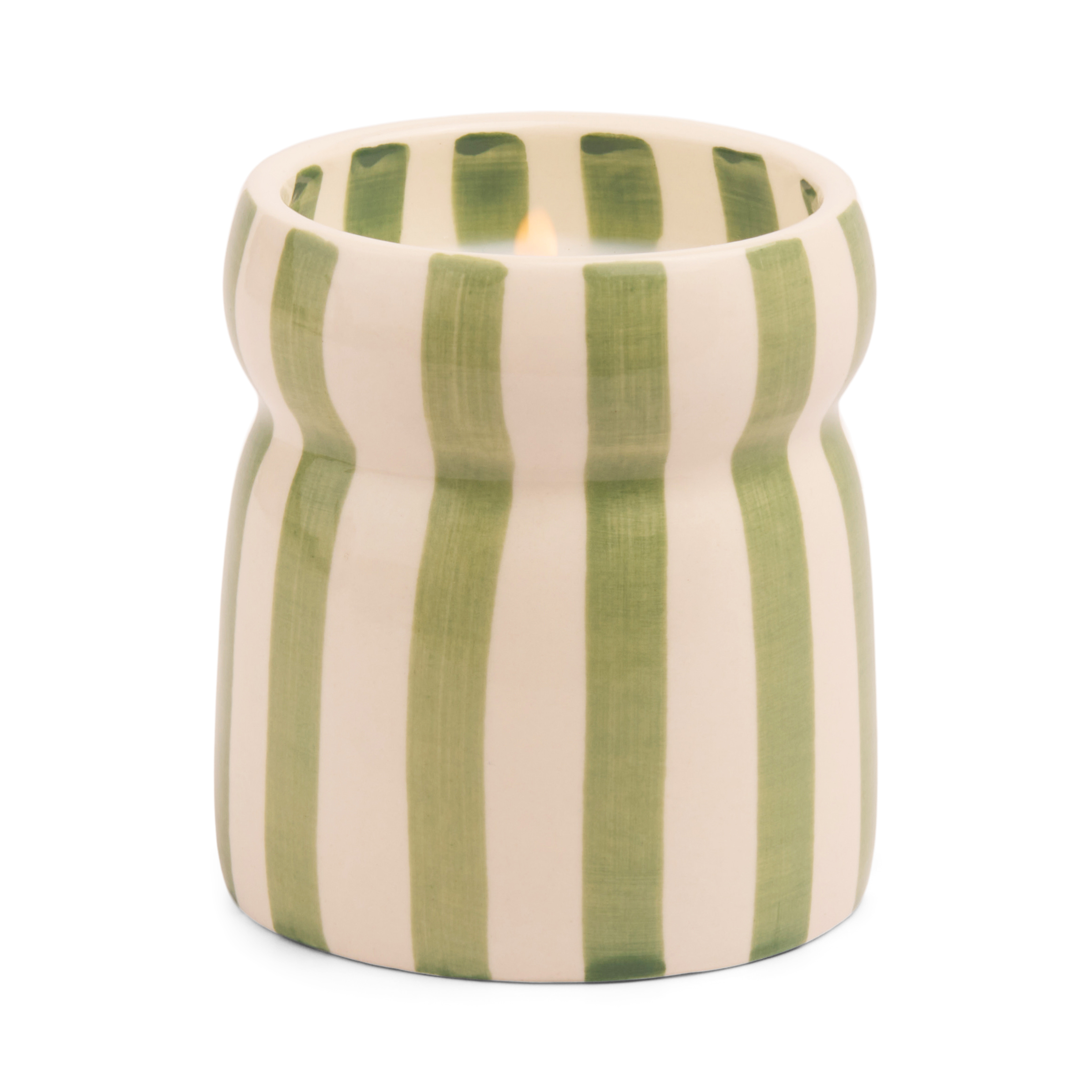 Bougie Céramique 184g "Rayures Sauge" - Bora Bora – Image 2