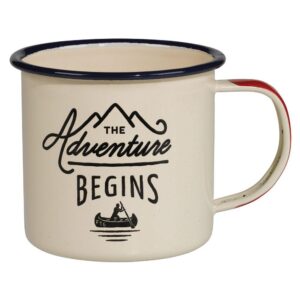 Mug en Émail "Adventure Begins" Crème - 325ml