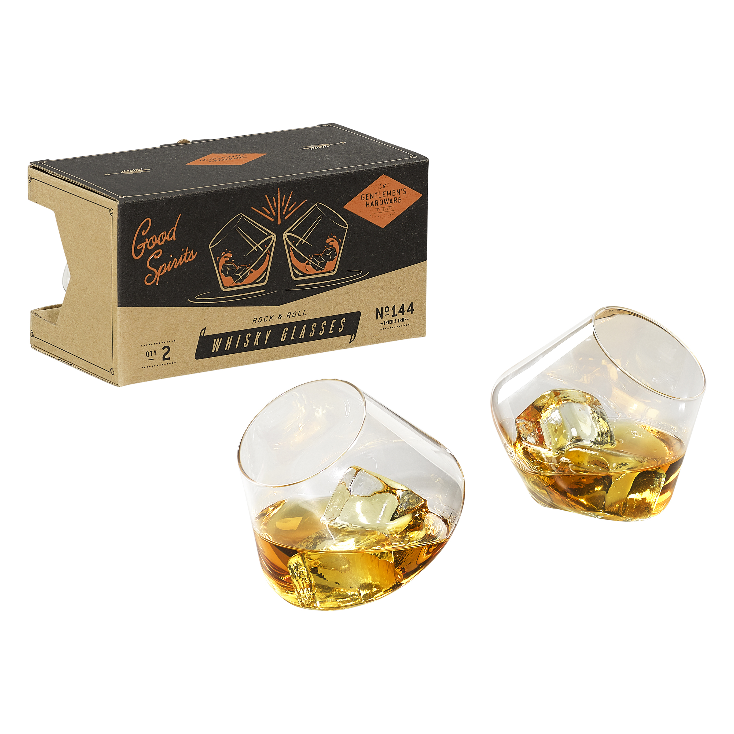Set de 2 Verres à Whisky Basculants - Rocking Whisky Glasses