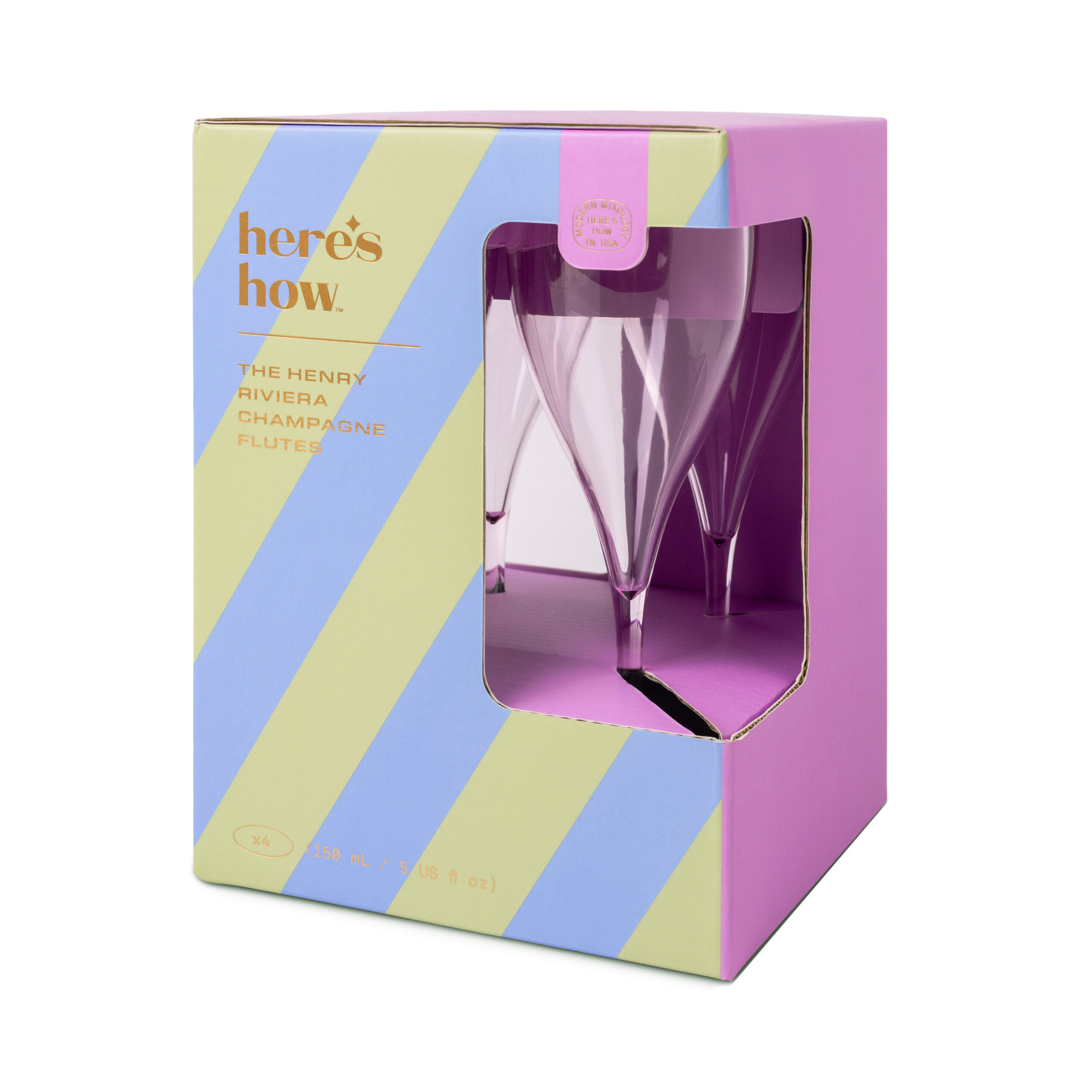 Verres à Champagne "The Henry" - Lot de 4 - Lilas
