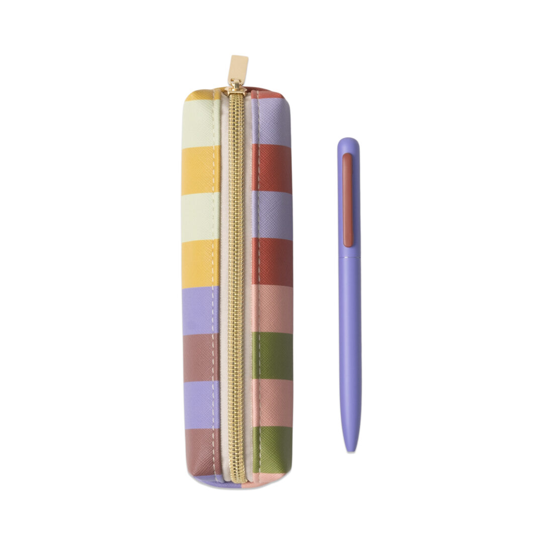 2025 DESIGNWORKS INK Ensemble Stylo et Pochette Rayure