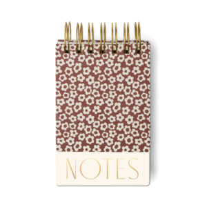 Bloc-notes Épais à Spirales "Fleurs Groovy Bordeaux"
