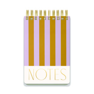 Grand Bloc-notes Épais "Rayures Lilas et Ocre"