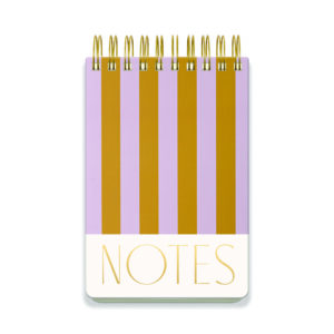 Grand Bloc-notes Épais "Rayures Lilas et Ocre"