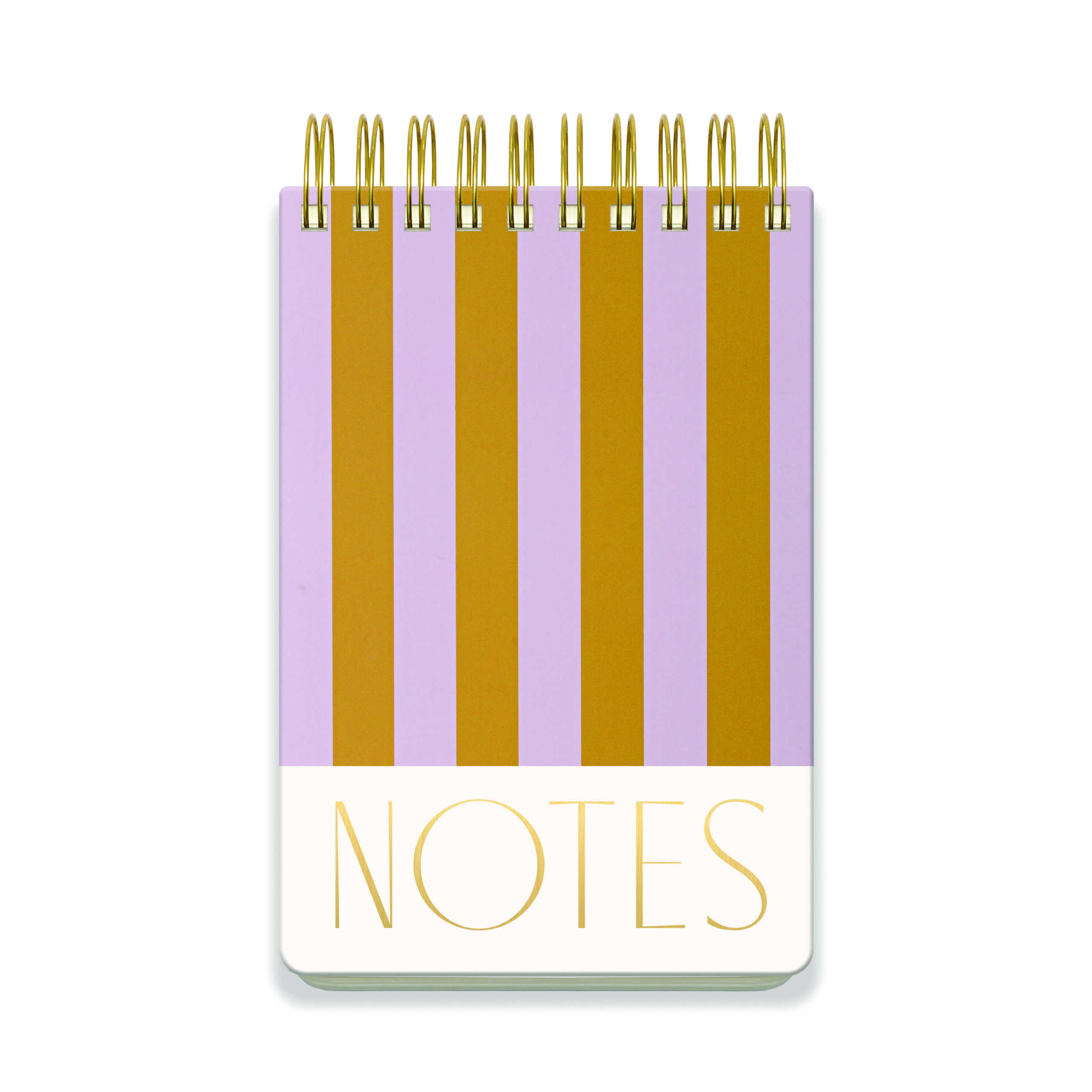 Grand Bloc-notes Épais "Rayures Lilas et Ocre"