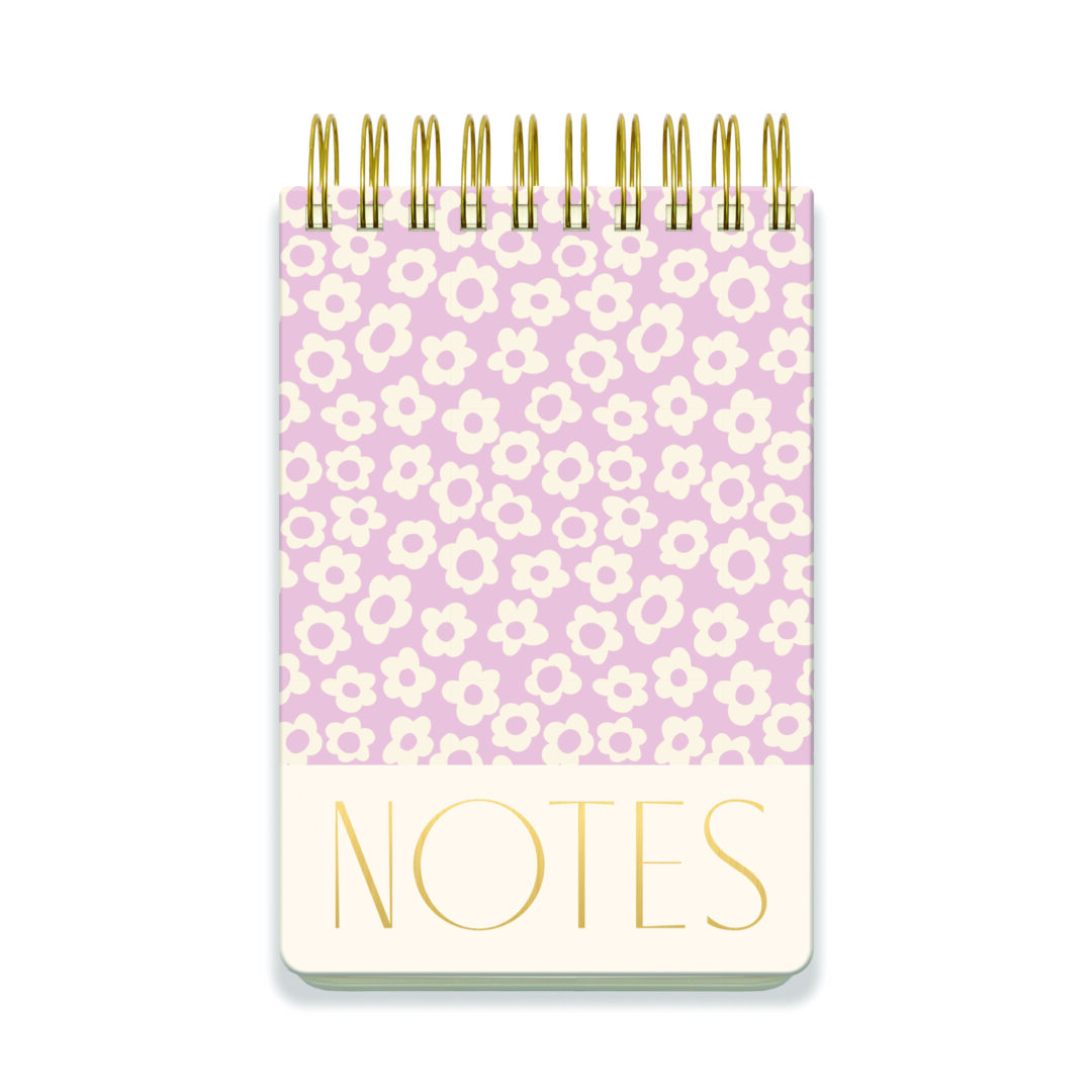 Grand Bloc-notes Épais "Fleurs Groovy Lilas"
