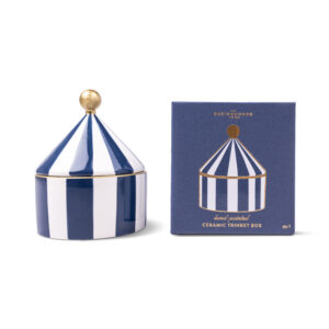 Boîte à Bijoux en Céramique "Rayures Marine"