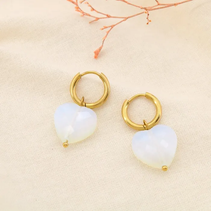 boucles-doreilles-acier-inoxydable-pierre-coeur-0325501 Boucles d'oreilles créoles "Cœur en Pierre Naturelle" – Acier Inoxydable