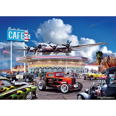Puzzle (1000 pièces) Cruisin‘ Rt66 - Bomber Command Café - Larry Grossman – Image 2