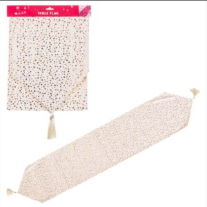 Chemin de Table Festif en Polyester Or – 33 x 175 cm