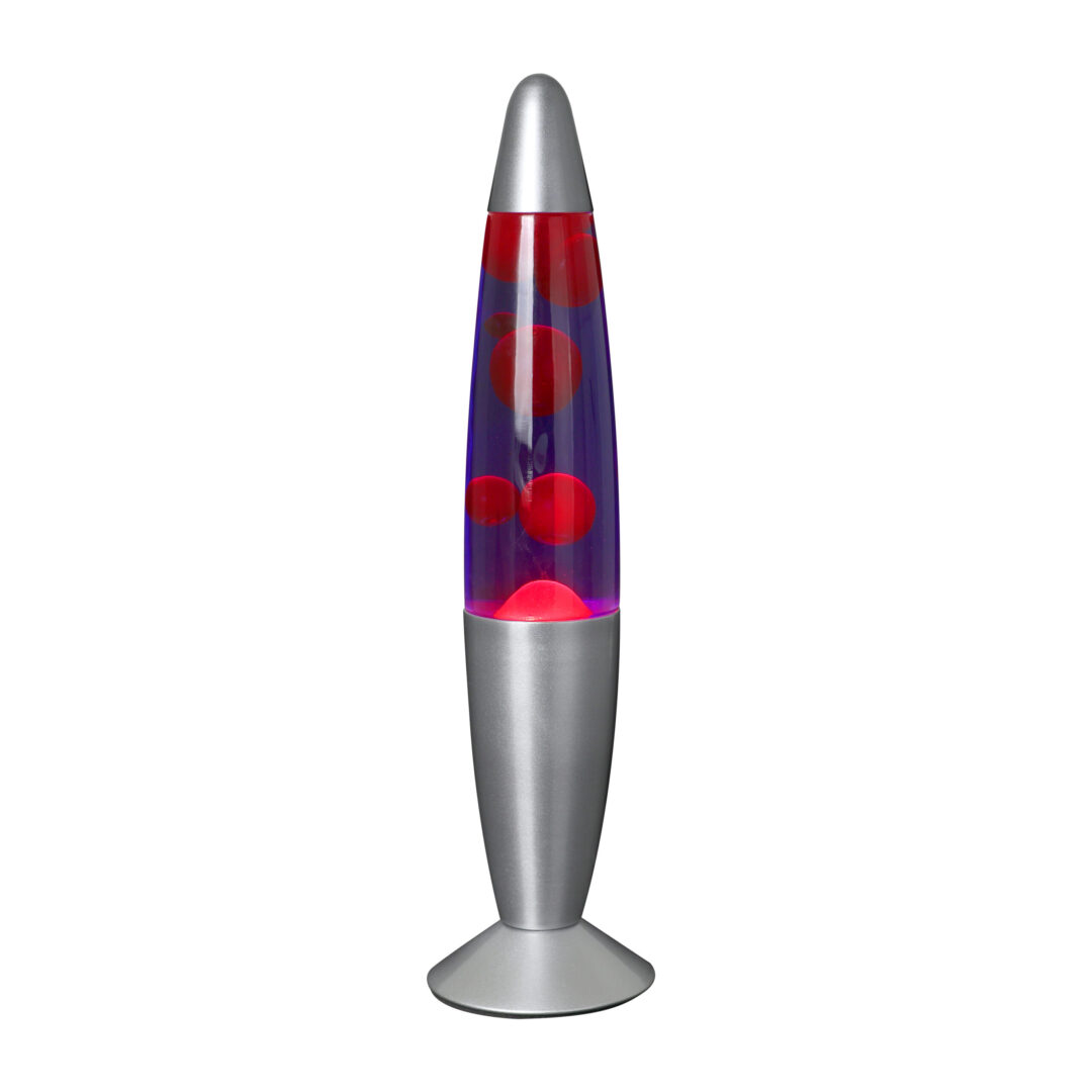 Lampe à lave "Colima" Chrome Mat – 34 cm