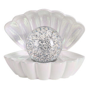 Lampe à Paillettes "Coquillage" Blanc Nacré – 15 cm