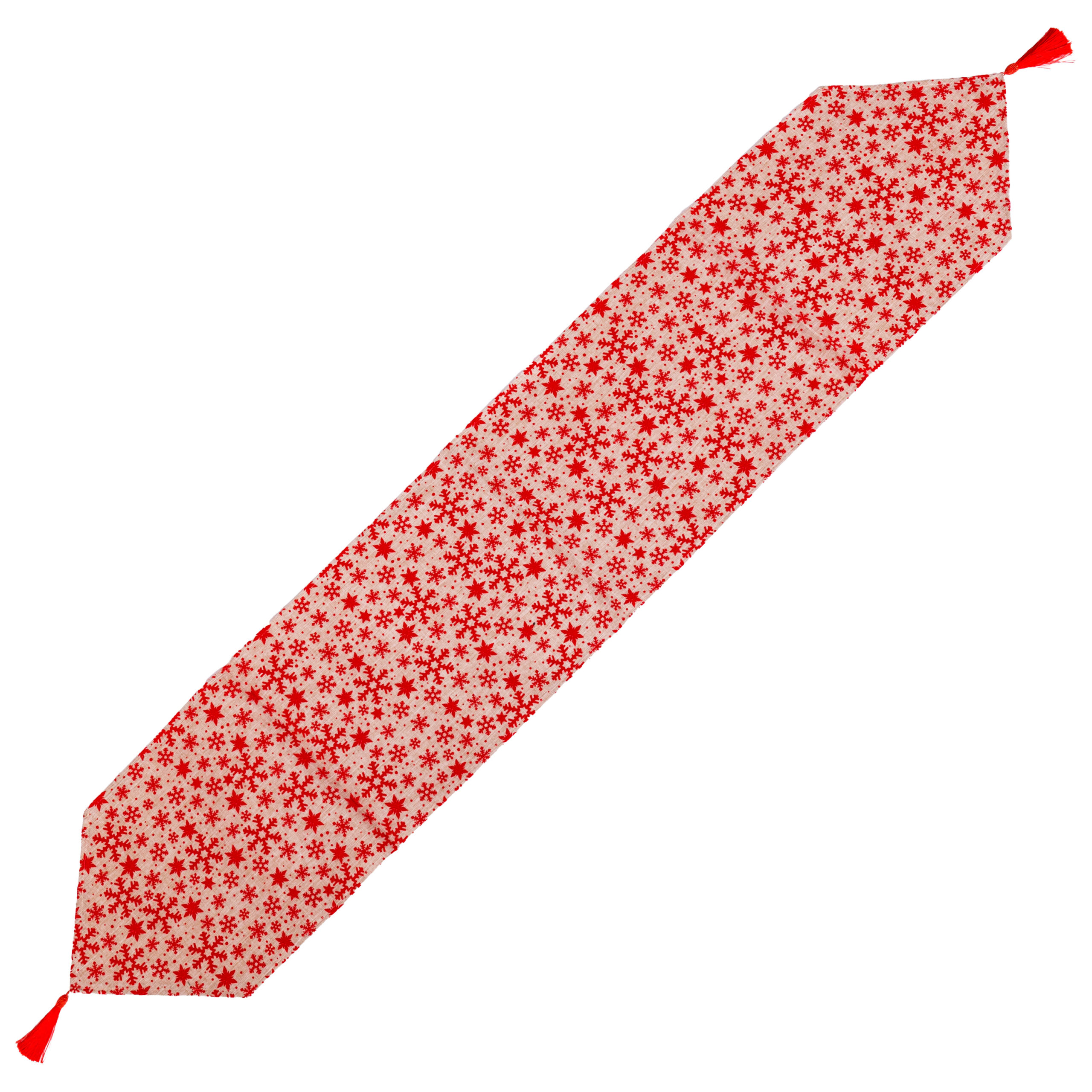 Chemin de Table Festif en Polyester Rouge – 33 x 175 cm – Image 2