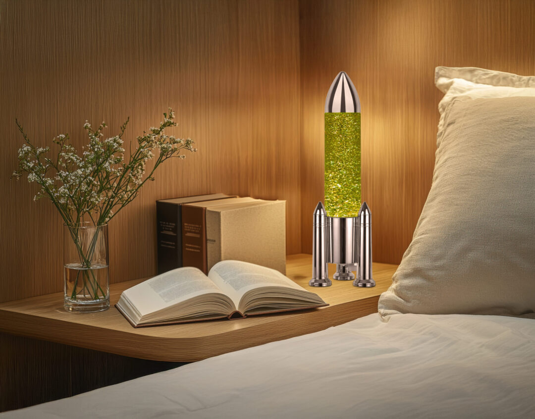 Lampe Paillettes "Falcon" Chrome – 33 cm