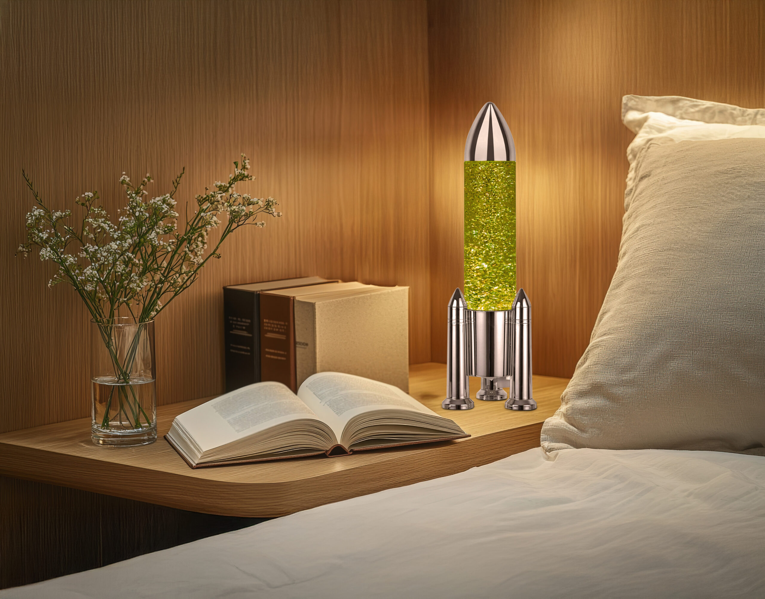 Lampe Paillettes "Falcon" Chrome – 33 cm
