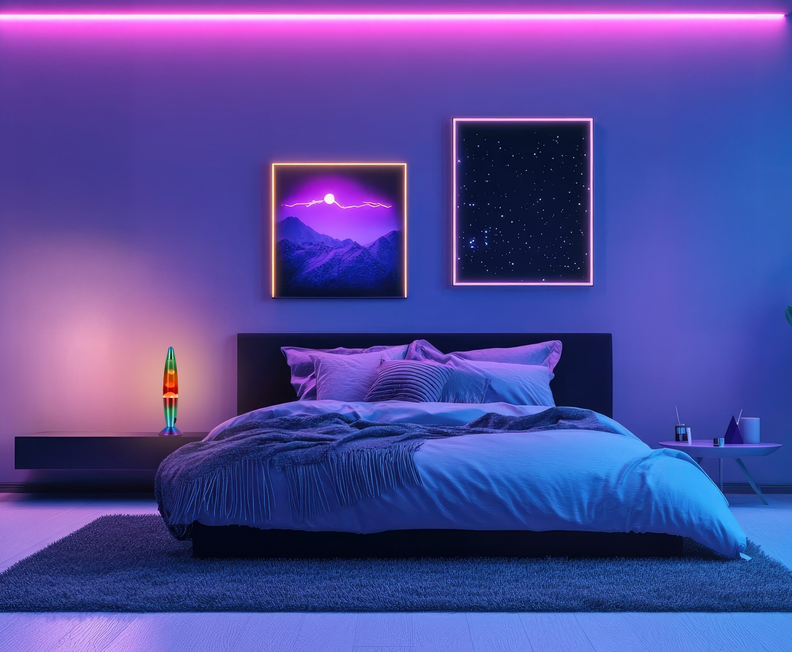 Lampe à lave "Colima" Arc-en-ciel Mat – 34 cm – Image 2