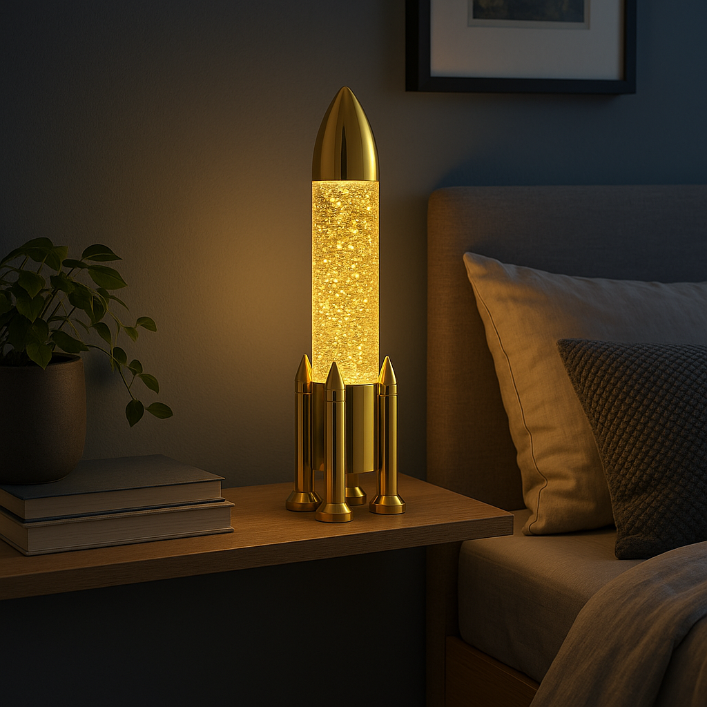 Lampe Paillettes "Falcon" Dorée – 33 cm – Image 3