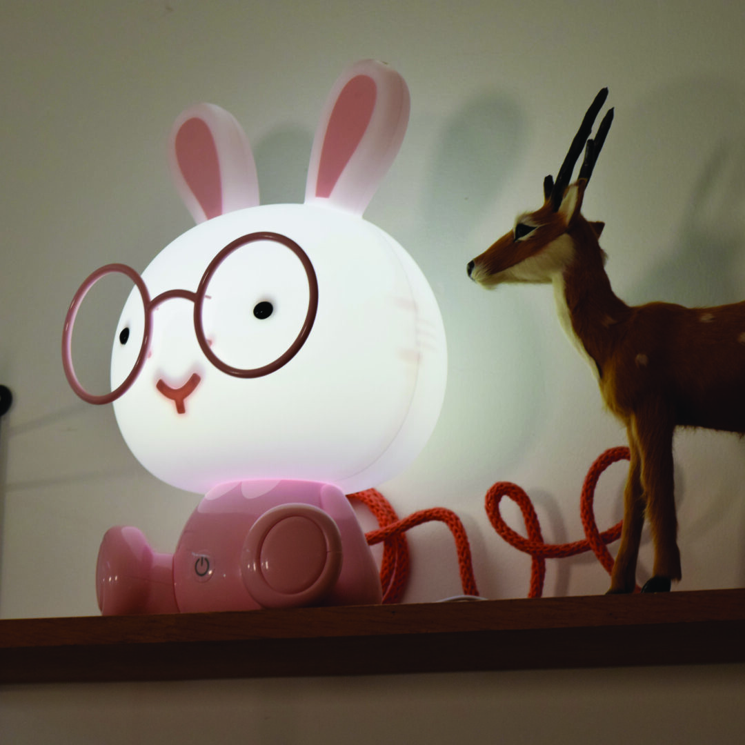 Veilleuse LED "Mini Bunny" Rose – 23 cm