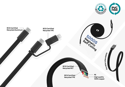 Câble Magnétique 2-en-1 – 60W USB-C & Lightning – Image 9