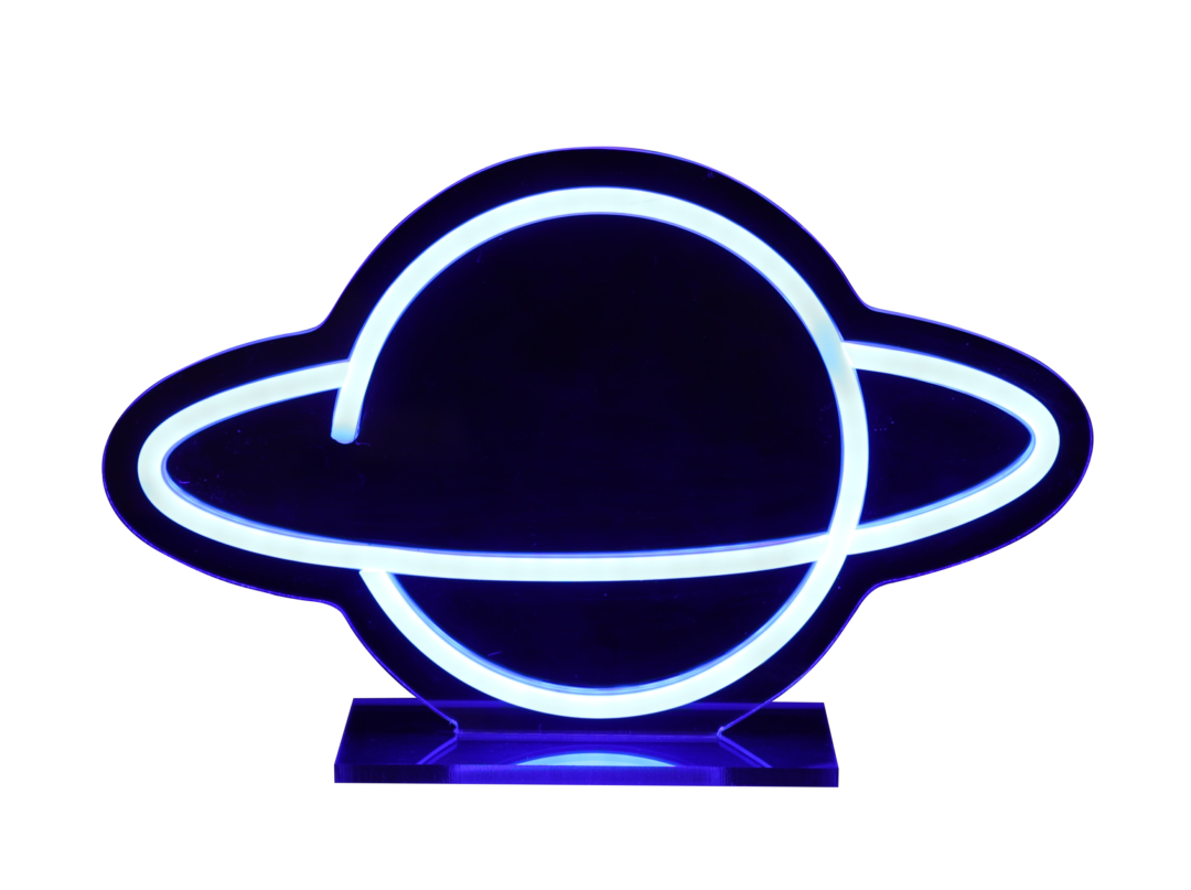 PLANETE PNG ON Décoration Murale Néon LED "Planète" – 30 cm