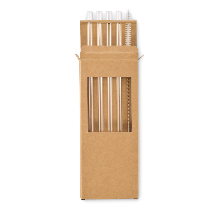 Set de 4 pailles en verre avec brosse de nettoyage – Image 2