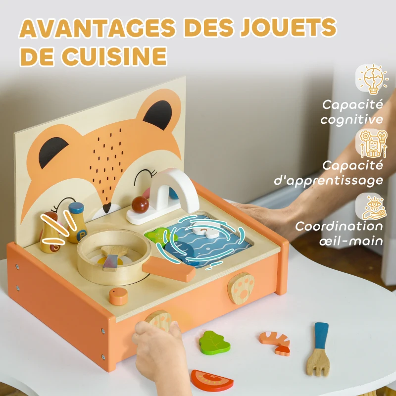 Mini-cuisine en bois jouet enfant – Image 4