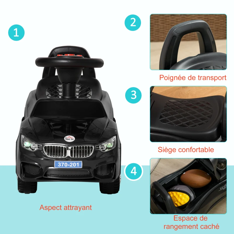 Porteur enfants voiture noir – Image 3