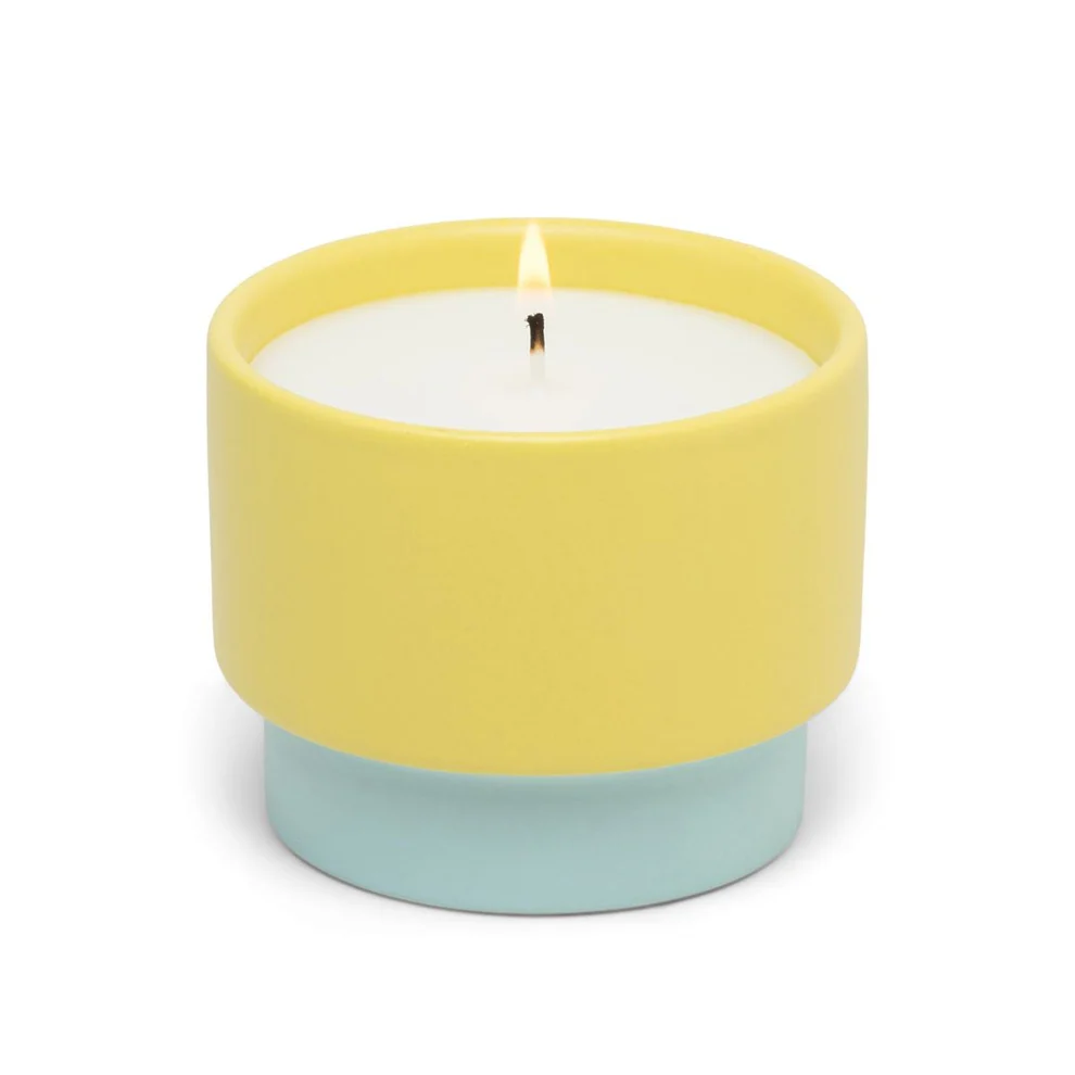 Bougie Céramique Couleur Jaune - Menthe Verte (170g)