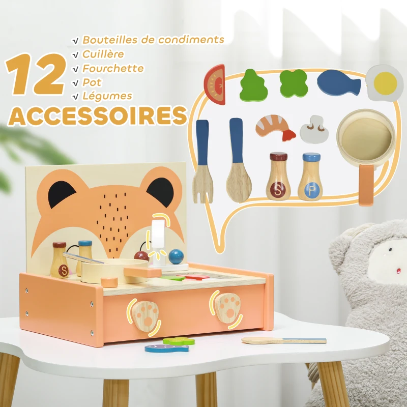 Mini-cuisine en bois jouet enfant – Image 2