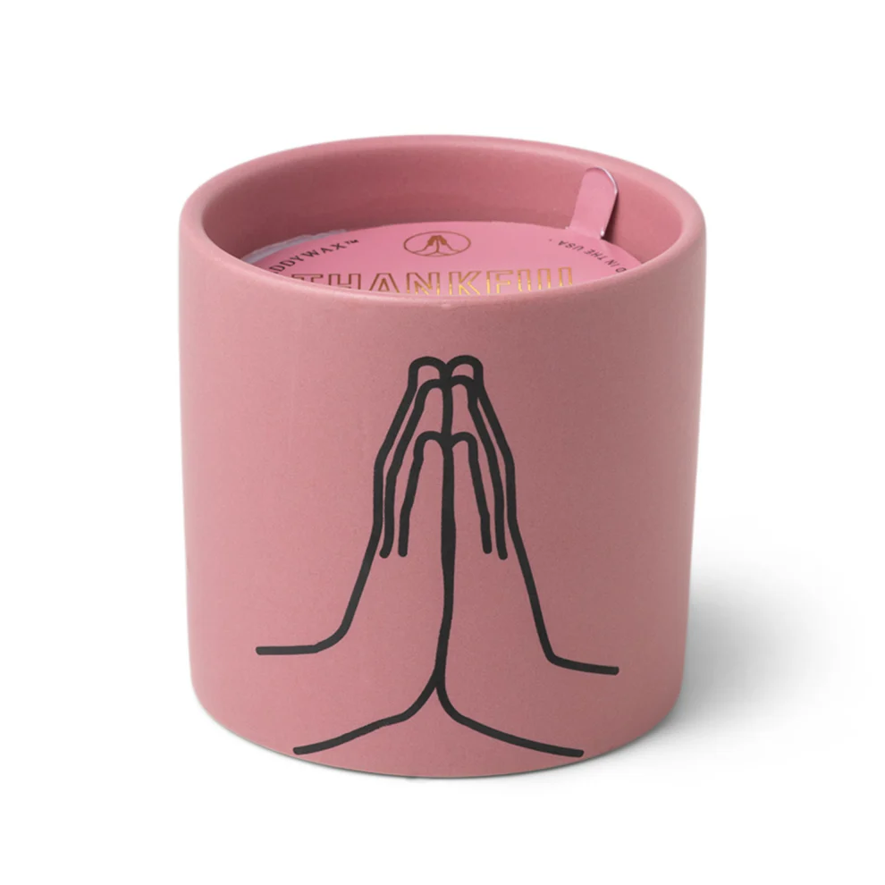 Bougie en Céramique Impressions Mauve - "Thankful For You" - Violette Vanillée (163g) – Image 2
