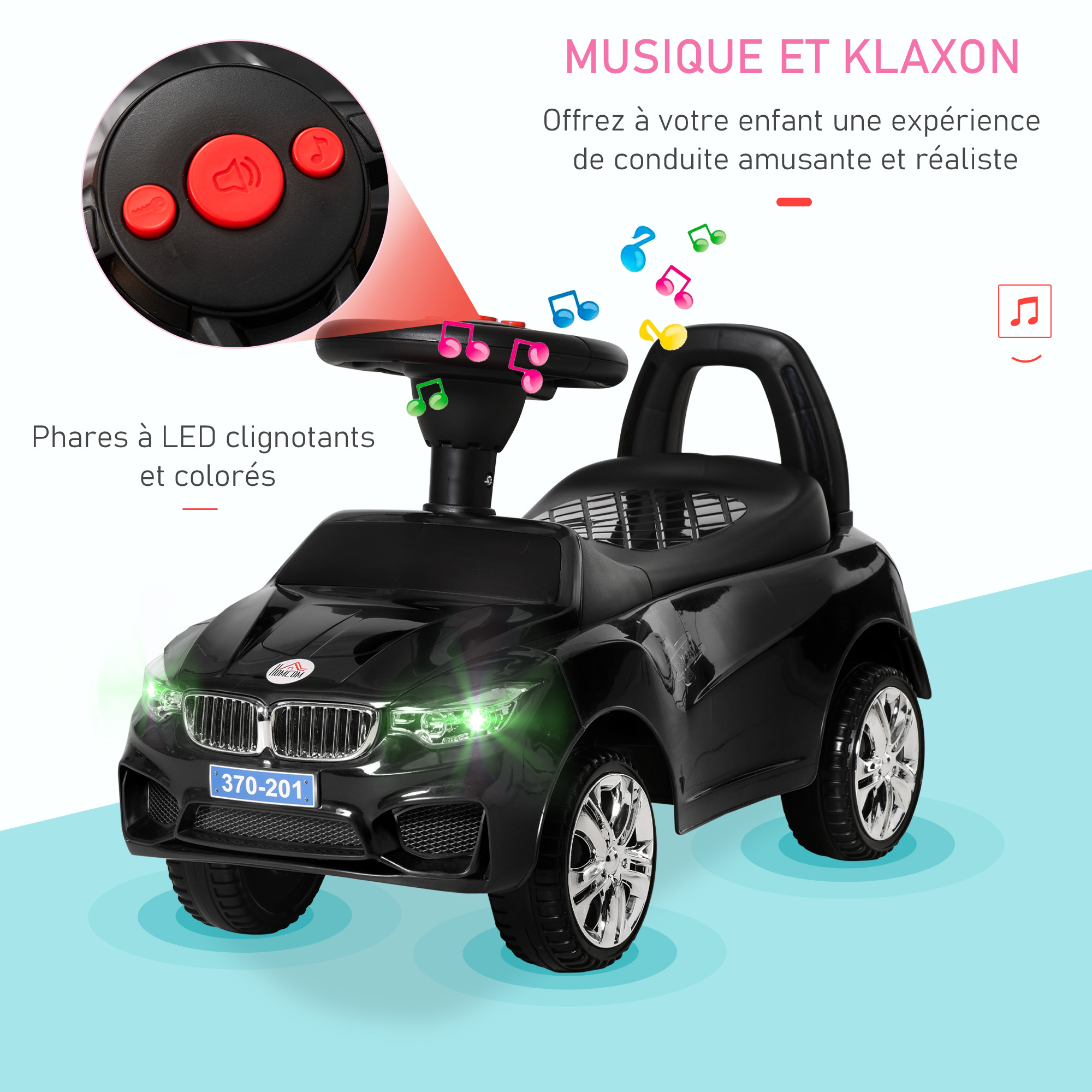 Porteur enfants voiture noir – Image 6