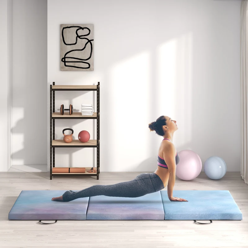 Tapis de gymnastique yoga pilates fitness pliable – Image 2
