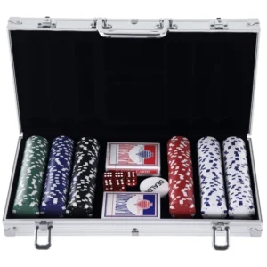 Coffret de Poker Complet avec 300 jetons 2 Jeux de Cartes + 2 clés Aluminium