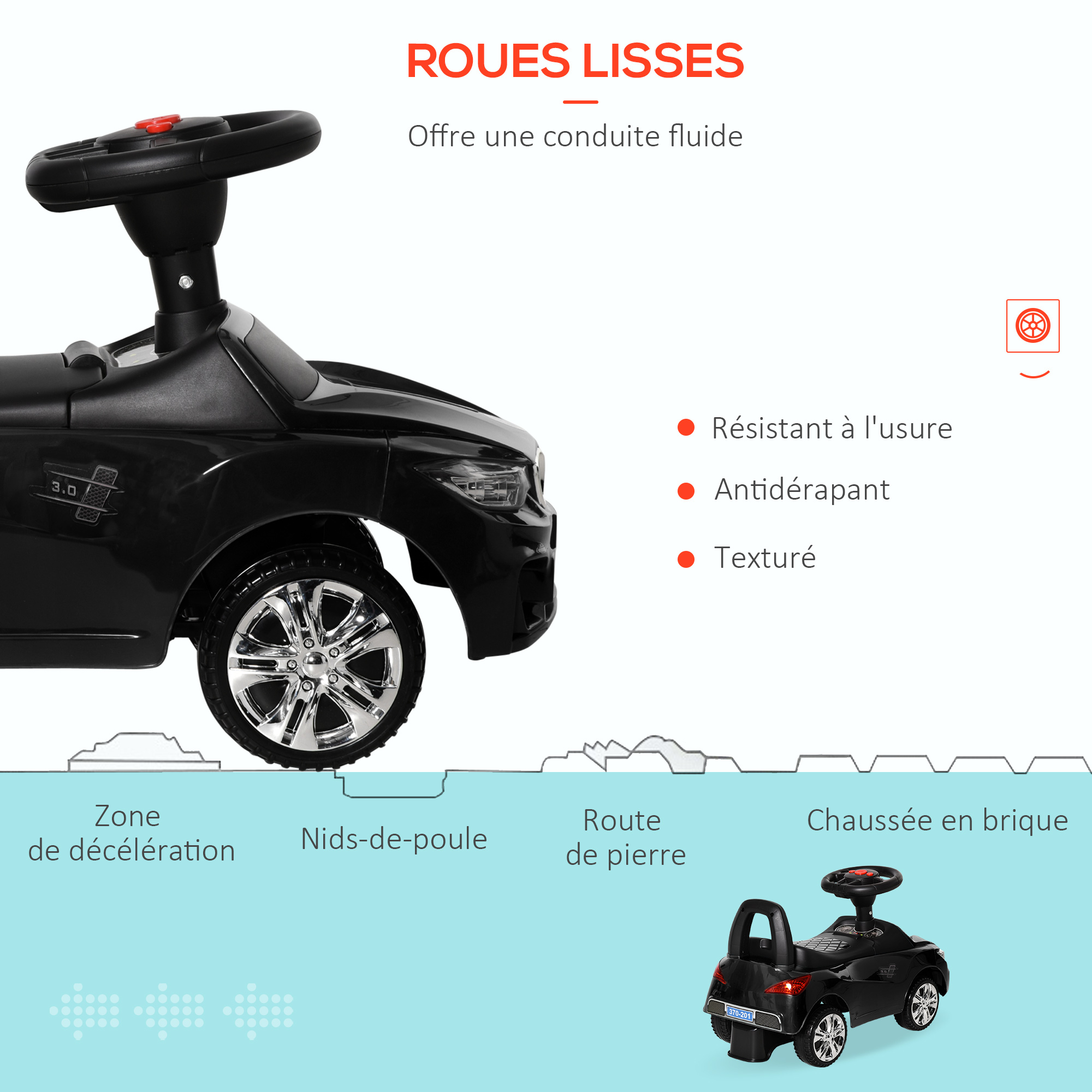 Porteur enfants voiture noir – Image 5