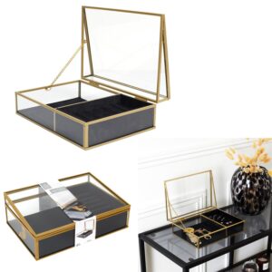 Boite A Bijoux Verre Et Velours Noir